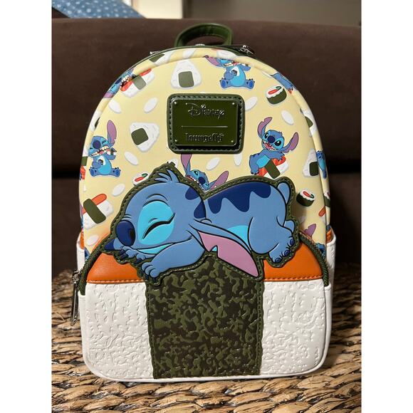 Loungefly Disney Lilo & Stitch Spam Musubi Stitch Mini Backpack Wallet - Picture 2 of 9